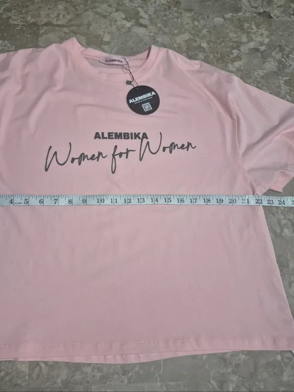 Alembika Women Laganlook art to wear bohemian pink “for Women” Tee - One Size - Image 7
