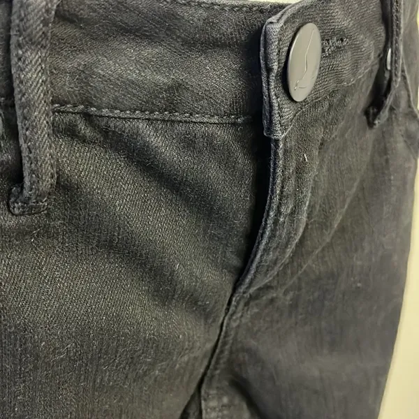Free People Black Vertical Textured Straight 5 Pocket Button/ZipUp Jeans-Size 29 - Image 7