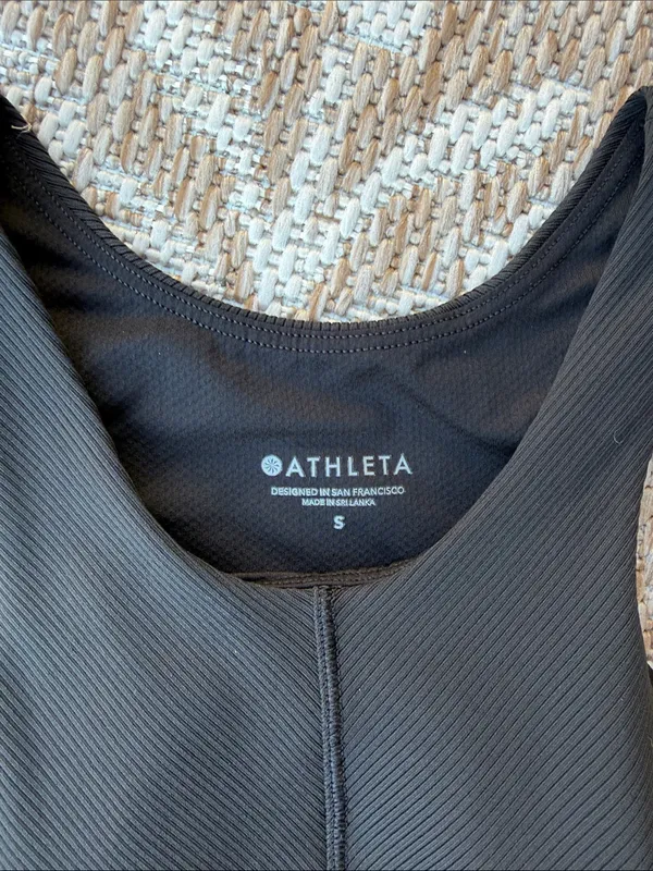Athleta Black Ribbed High-Neck Performance Tank - Image 2