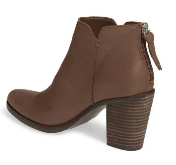 BP Jett Cognac Leather Brown Ankle Boots Block High Heel Boot Size 9 BP. Booties - Image 2
