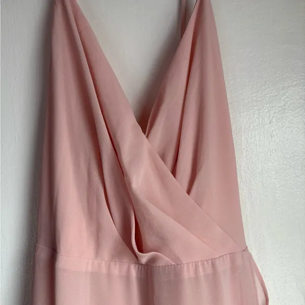 ASTR The Label Pink Chiffon Maxi Dress Ruffle Wrap Bridesmaid Formal Medium - Image 5