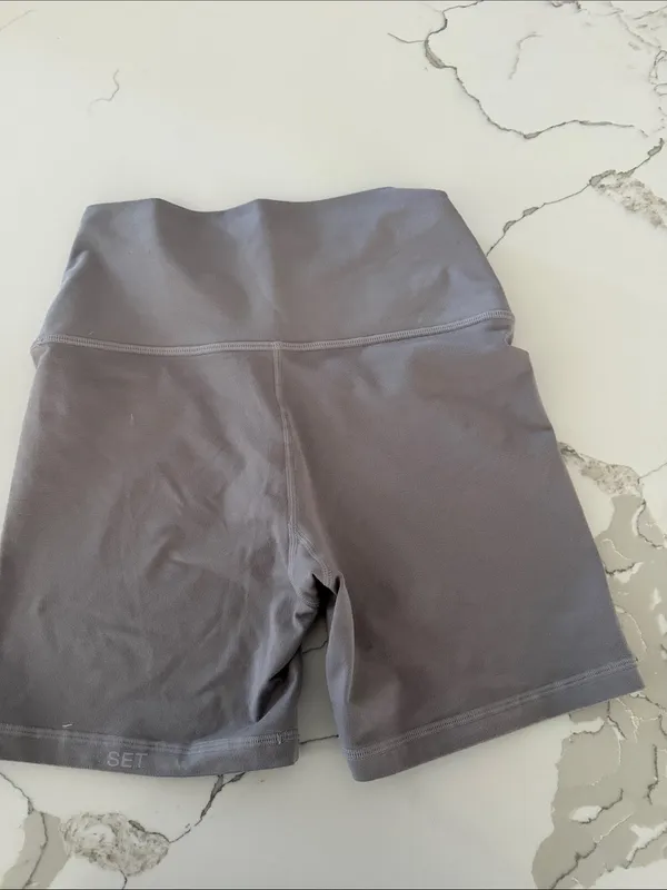 SET Active High-Rise Bike Shorts in Charcoal Gray - Image 3