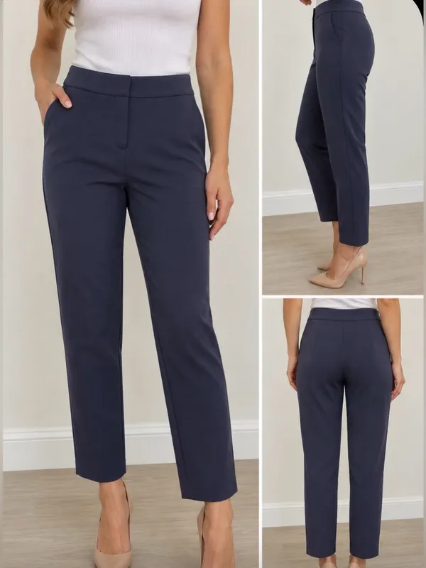St. John’s Women’s Classic Navy Straight Leg Dress Pants Work US 4 business chic - Image 2