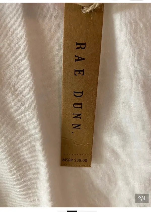 Rae Dunn Women’s White Tee w/Black “Recycle” Graphic L - Image 2
