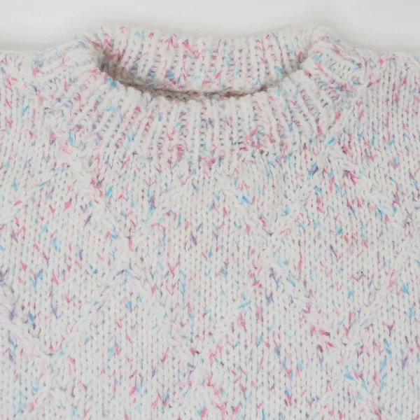 Vintage Homemade Pink & Blue Speckled Knit Sweater - Image 4