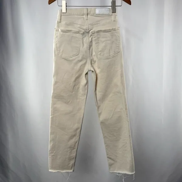 RE/DONE 70s High Rise Stove Pipe‎ Jean in Vintage White Size 25 - Image 6