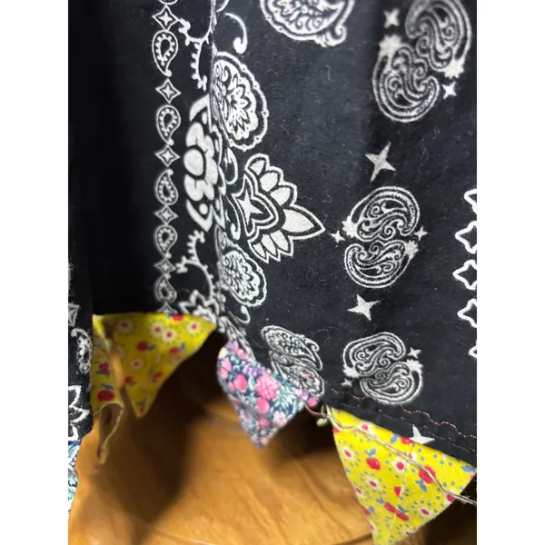 Handmade Bandana Patchwork Maxi Skirt Multi Color Paisley Tie Dye Boho Western - Image 3