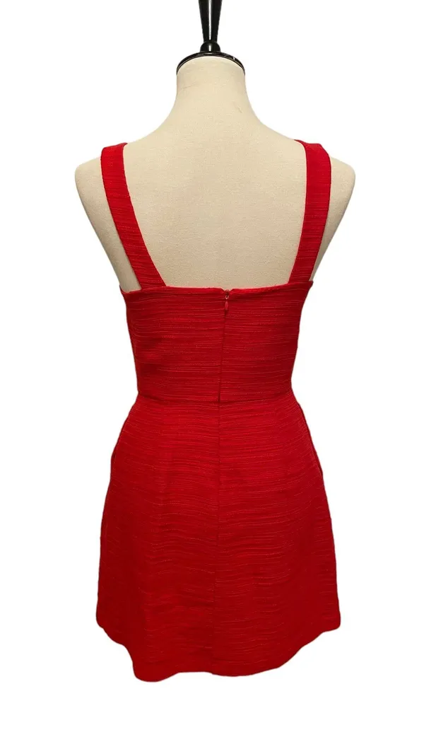 Red Mini Skater Dress - Image 7