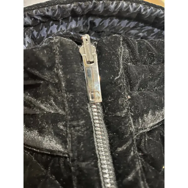 Chicos Black Quilted Velour Reversible Full Zip Mock Neck Vest Equestrian Chic - Image 5