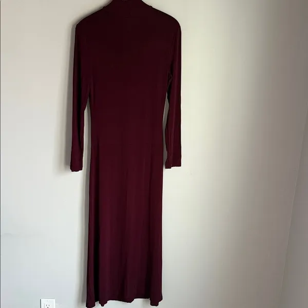 STAUD Portobella Side Ruch Midi Sheath Dress In Merlot Large - Image 7