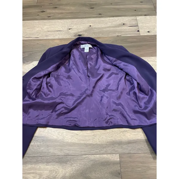 Tyler Gillis Suit Size 8 Purple Vintage 2‑Piece Sleeveless Dress and Blazer Set - Image 10
