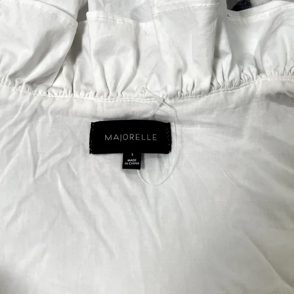 Majorelle White Ruffle Trim Blouse Sz Small - Image 5