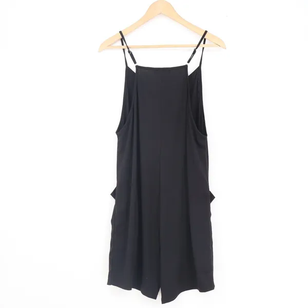 Fantaslook Black Relaxed Fit Romper Pockets Adjustable Straps Size M Size M - Image 5