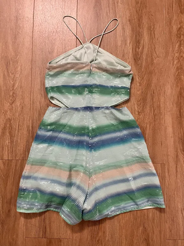 HUTCH BY ANTHROPOLOGIE Striped Sequin Romper - Image 4