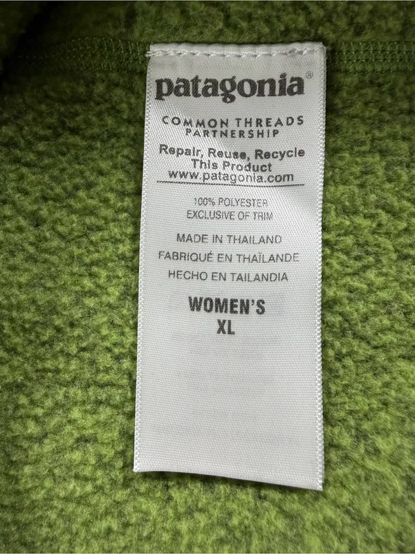 Patagonia Better Sweater Quarter‎ Zip Fleece Pullover Sage Green Womens XL Hike - Image 6