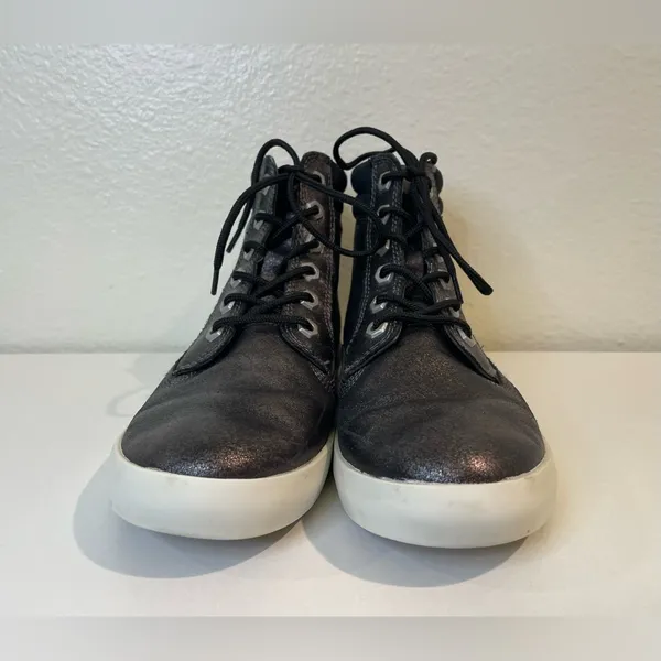 Timberland Women’s Dausette Black Silver Leather Casual Sneakers Boots Size 7‎ - Image 4