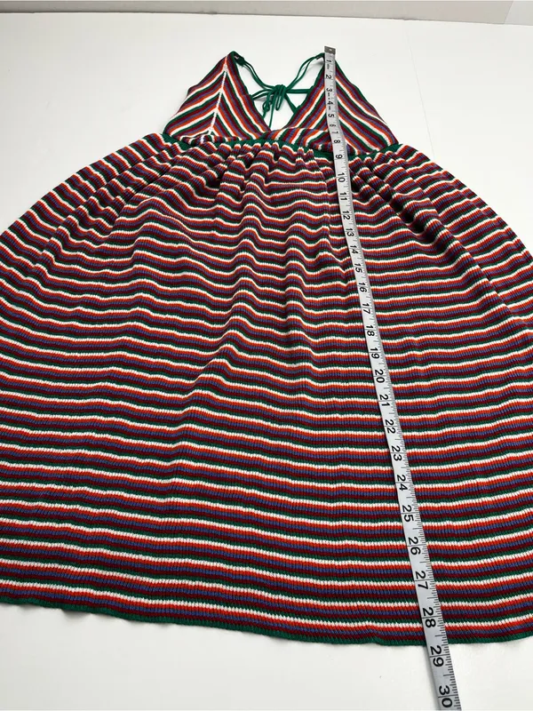 ZARA Multicolored Stripe Knit Mini Dress Medium Stretch Womens Medium - Image 10