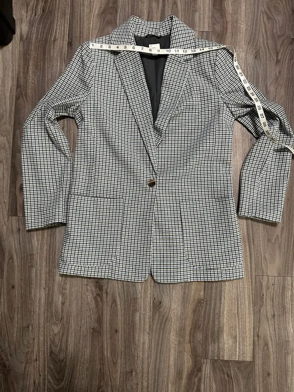 a new day Plaid Single-Button Blazer in Blue and Black. - Image 12