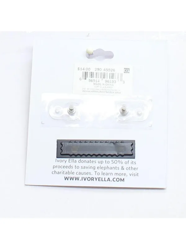 NWT Ivory Ella Womens Fashion Flower Drop Earrings Silver Gray 1.25" - Image 2