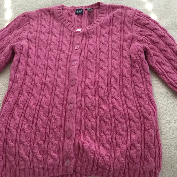 Gap Vintage Cable Knit Cardigan Sweater Pink - Sz S - Image 6