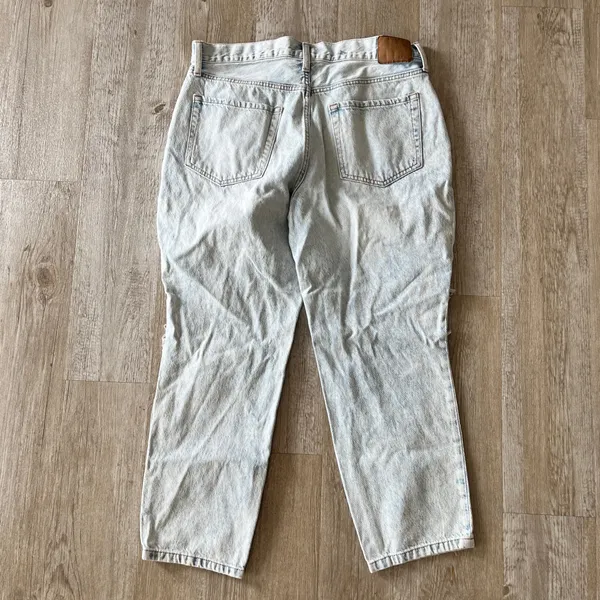Womens Aeropostale Light Denim White Washed Mom Jeans - 14 - Image 3