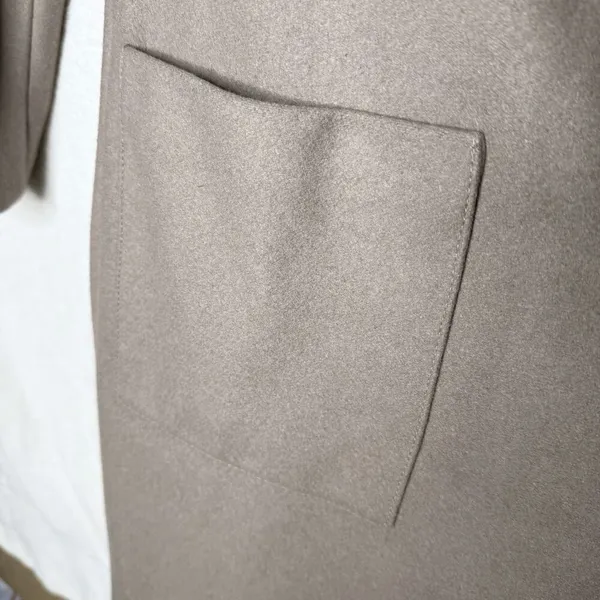 AllSaints Paxx Italian Wool Wrap Waterfall Trench Coat Dune Small Winter Jacket - Image 13