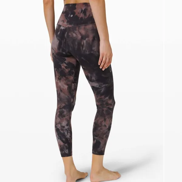LULULEMON Align Pant 25" Diamond Dye Graphite Grey Pink Pastel‎ Size 4 - Image 2