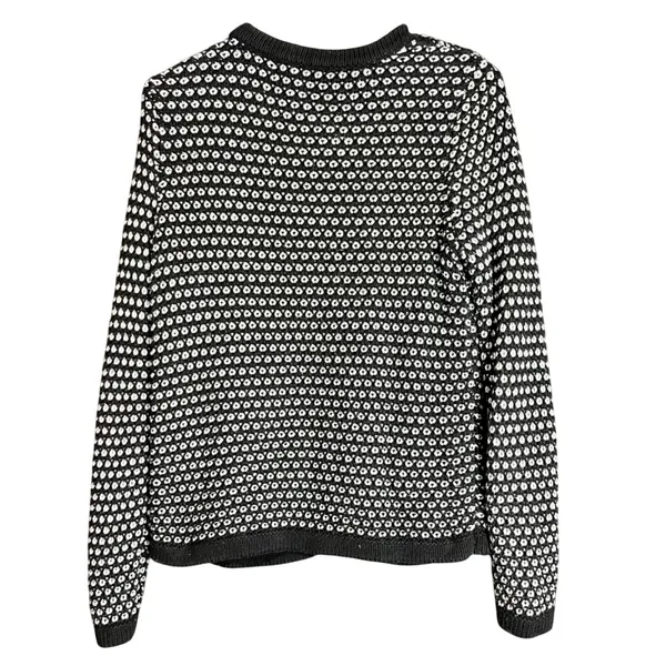 Banana‎ Republic Womens Size Small Metallic Textured Knit Cardigan Sweater Black - Image 3