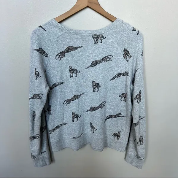 Rails Theo Jaguar Sweatshirt Grey Crew Neck Pullover Size Small - Image 9