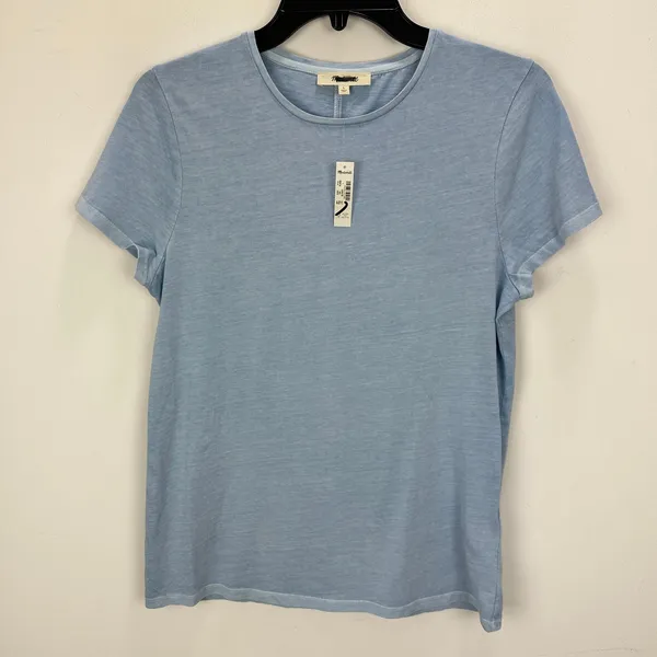 Madewell Essential Slim Tee Shirt Lightweight Cotton Light Blue Basics L NWT - Image 2
