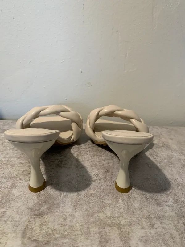 White Baby Heels Size 7 - Image 2