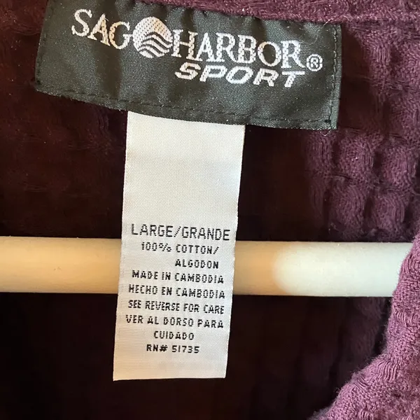 FINAL MARKDOWN Sag Harbor Sport Textured Plum unlined jacket large - Image 2