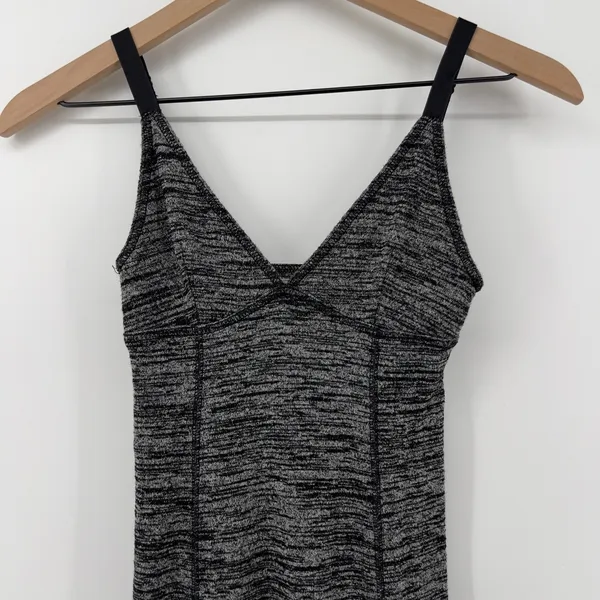 Aritizia Wilfred Free V-Neck Spaghetti Strap Slip Dress Black‎ Gray Women XS - Image 2
