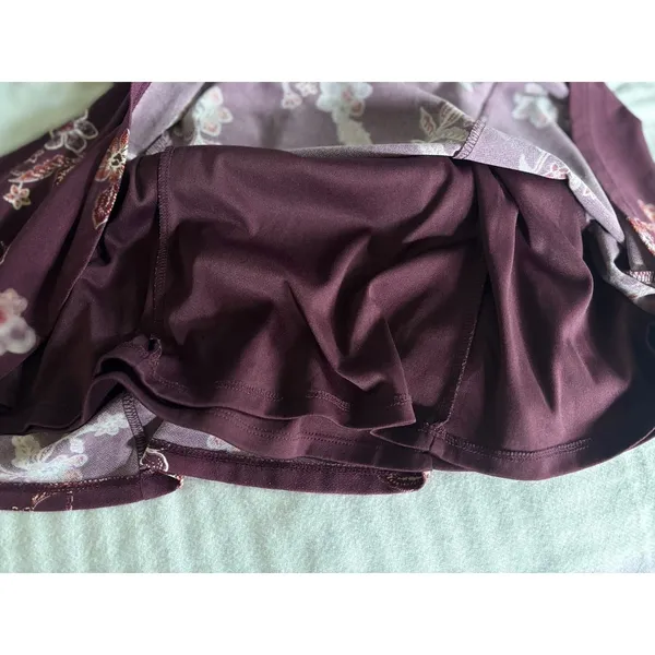 Aeropostale Burgundy Floral Strappy Mini Dress Size Sm Boho‎ Lined - Image 6