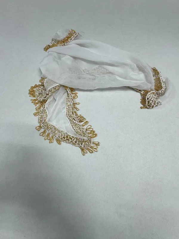 Egyptian Belly Dance Hip Scarf With Gold‎ Bead Trimming - 39" x 25" x 25". - Image 13