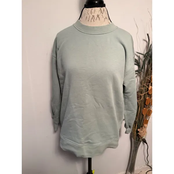 Lululemon Perfectly Oversized Crew Sweatshirt Sage Green Cotton Pullover‎ Size 4 - Image 4