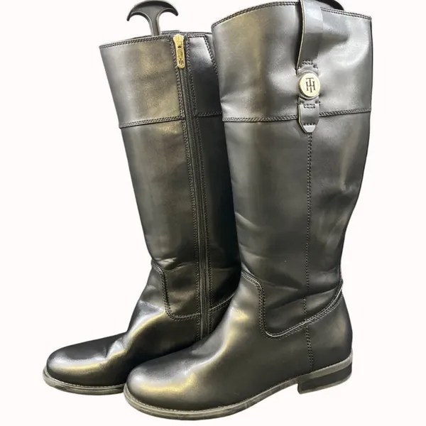 Tommy Hilfiger Women's Black Rising Boots/Knee High Sz 9.5M SKU 5249 - Image 2