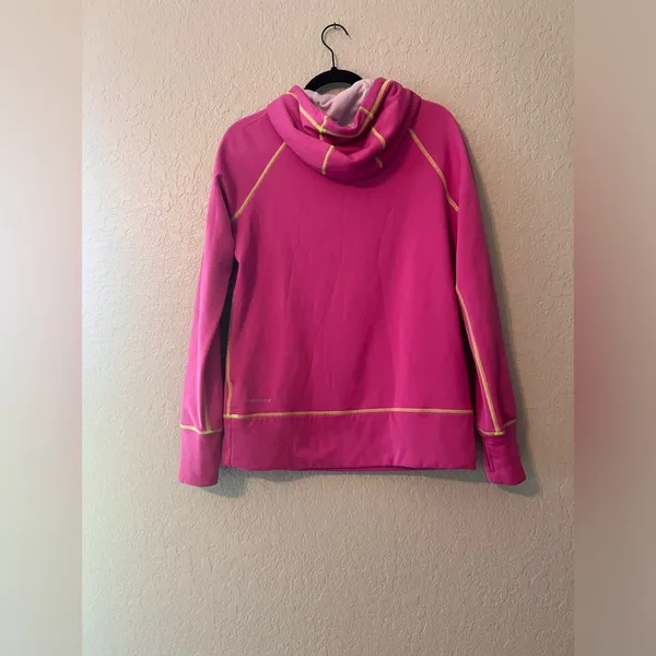 Nike Therma-Fit Women's Hoodie Sweatshirt Neon Green Pink Size Medium #178 - Image 5