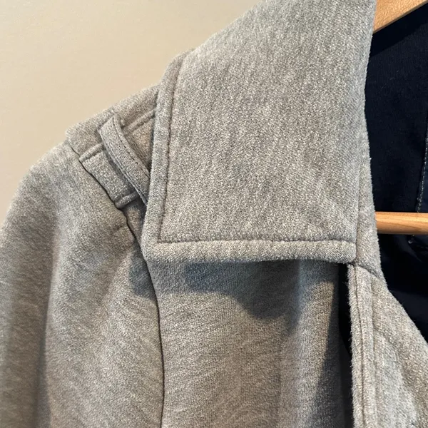 American Eagle Outfitters‎ XL Vintage Y2K Fleece Light Gray Peacoat - Image 3