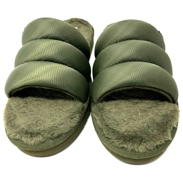 Koolaburra by Ugg Size 10‎ Green Slides Slippers Fuzzy Casual Shoes Comfort - Image 2