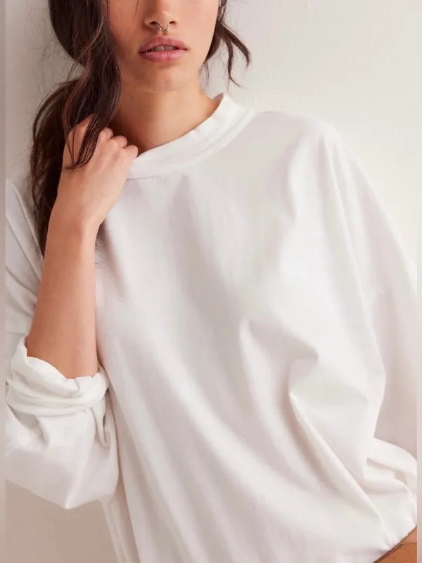NWOT Free People We The Free Heater Tee - ivory white - small - Image 7