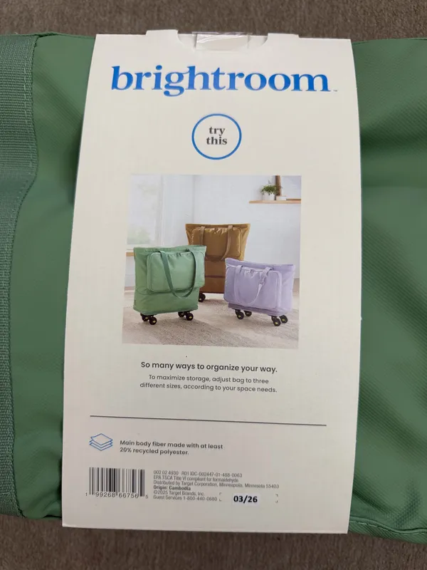 Brightroom collapsible rolling storage bag Green Size undefined - Image 5