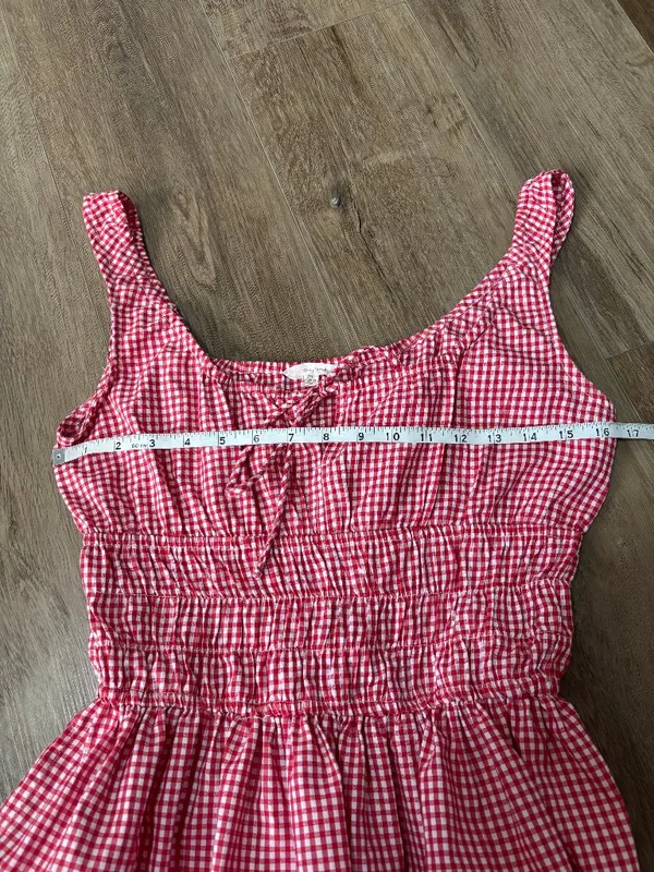 Sim and Sam Red Checkered Dress - Size Medium - Image 3