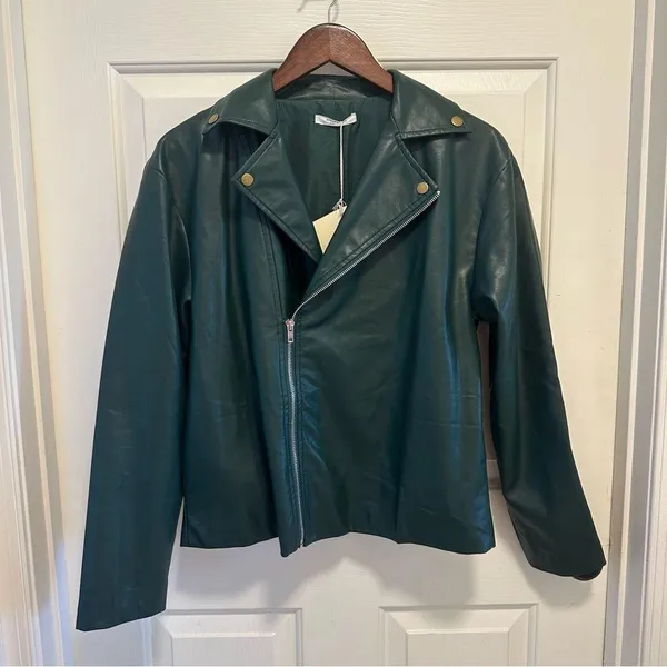Peppermayo Exclusive - In My Natural Element PU Jacket - Dark Forest Size 4 - Image 2