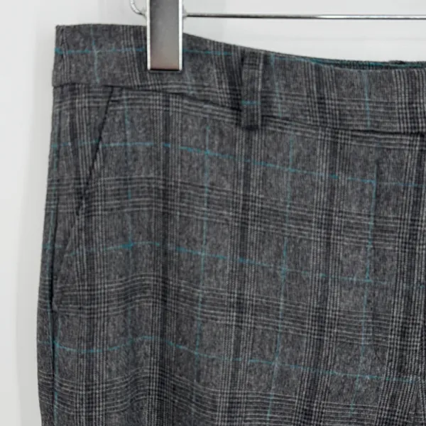 Brooks Brothers dress pants women's 14 wool cashmere glen plaid straight gray - Image 3