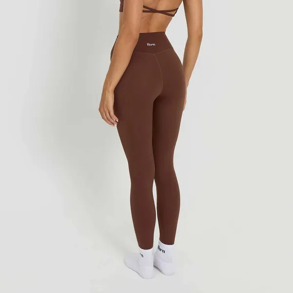 Fern‎ Fitness Core High Waisted Leggings Espresso Brown Womens Small Activewear - Image 2