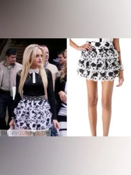 Alice + Olivia "Margarita" Tiered Floral Appliqué Mini Skirt - Image 8
