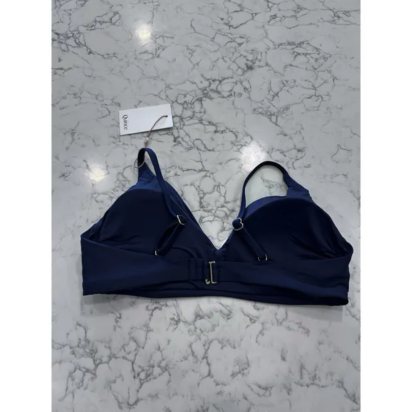 NWT Quince Deep Navy Italian V-Neck Bikini Top Size Large - Image 4