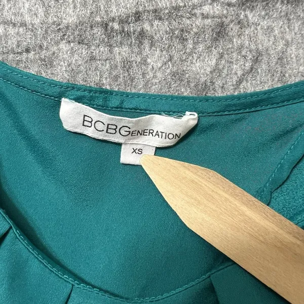 BCBGeneration Teal‎ Popover Tulip Mini Dress XS Sleeveless - Image 2