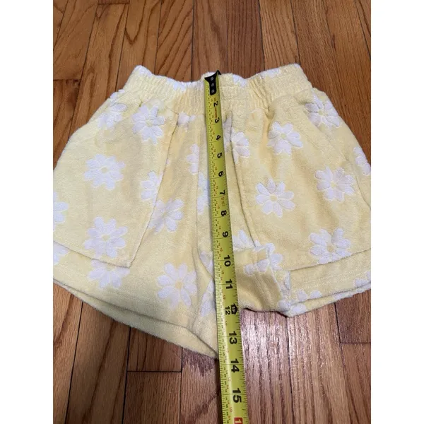YLLW Yellow Daisy Print Terry Cloth Shorts Size XS - Image 6